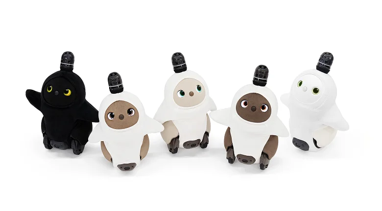 Five LOVOT 3.0 companion robots